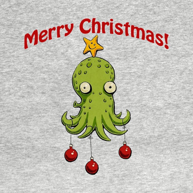 Christmas Cephalopod Merch by elaerwina